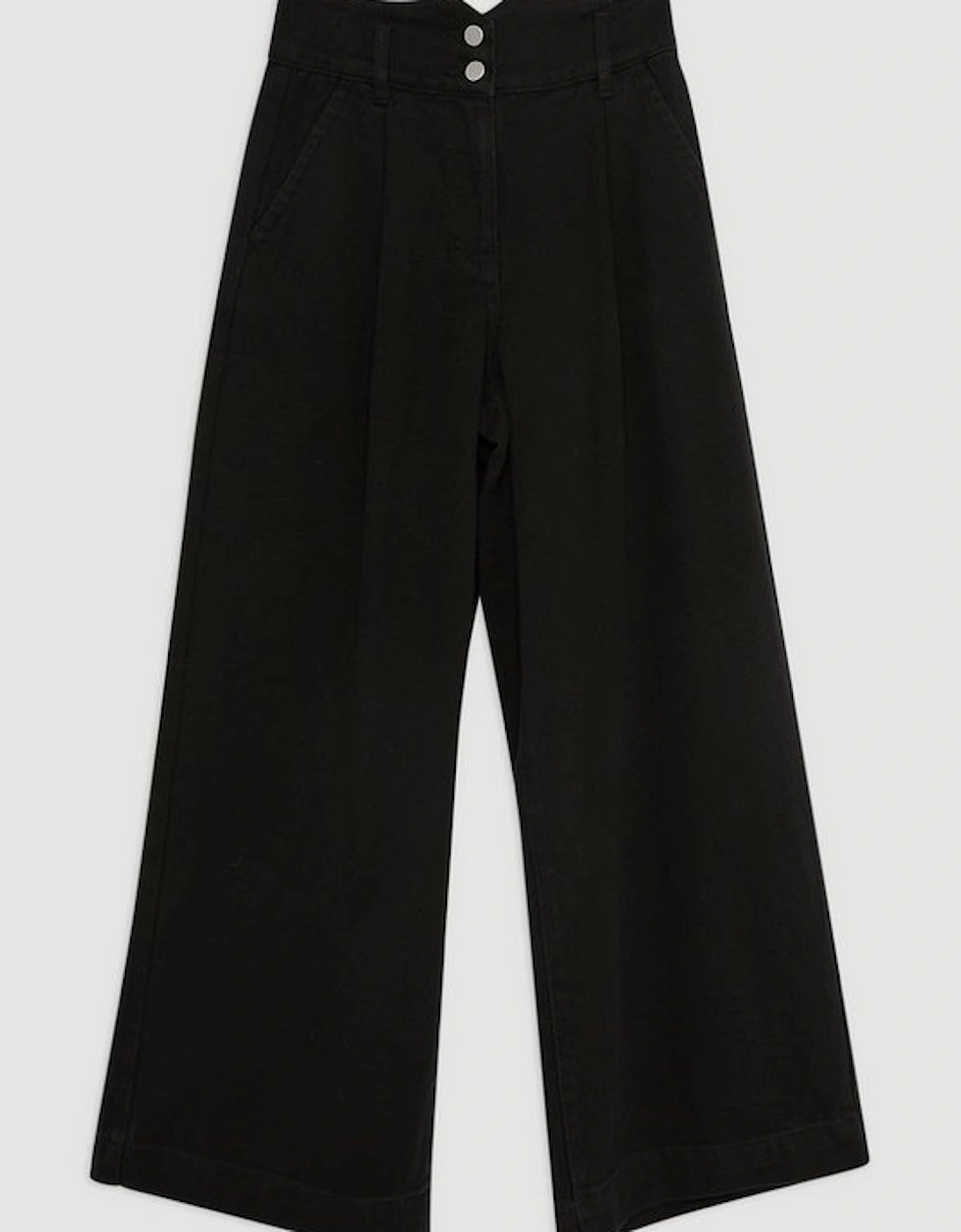 Petite Denim Wide Leg Trousers