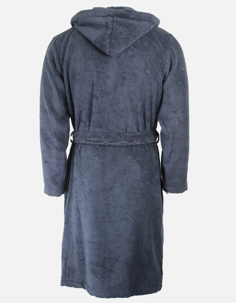 Pure Cotton Hooded Bathrobe, Navy Blazer