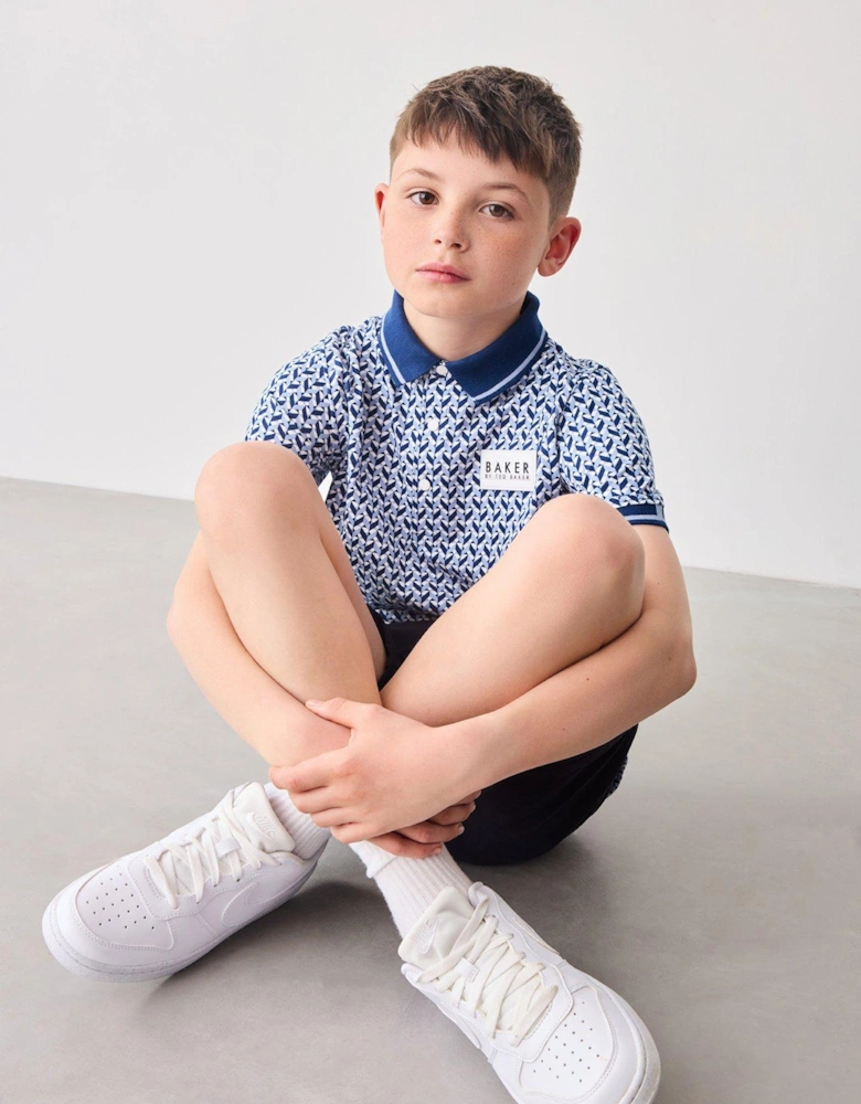 Baker By Boys Geo Polo - Blue