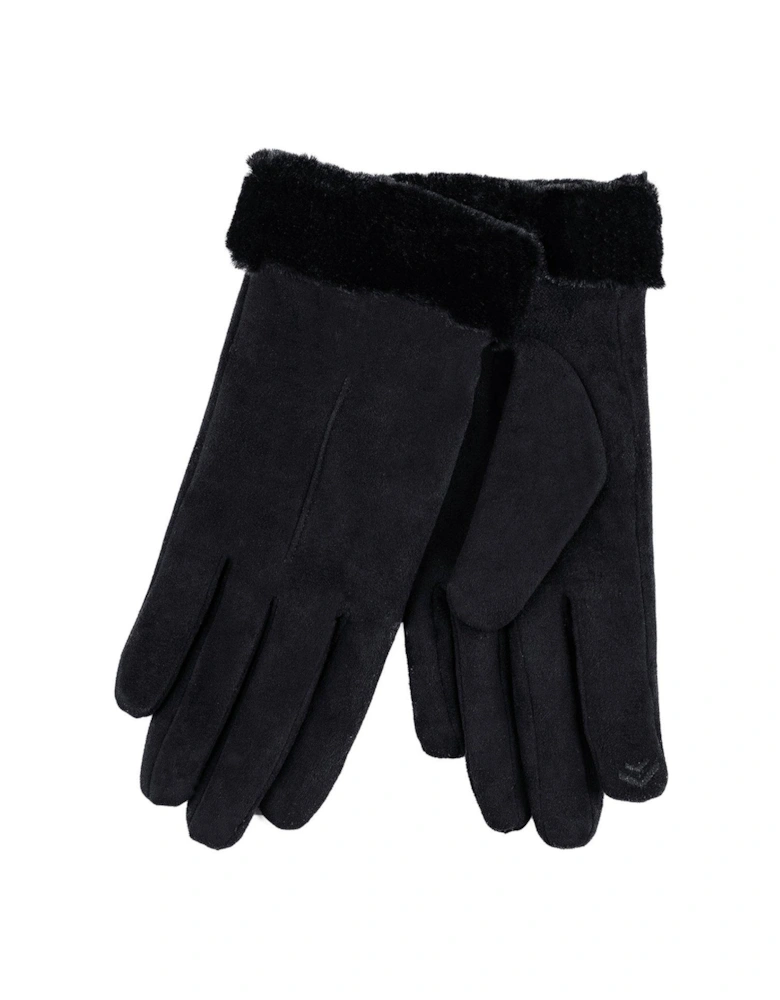 Isotoner Faux Suede Gloves - Black