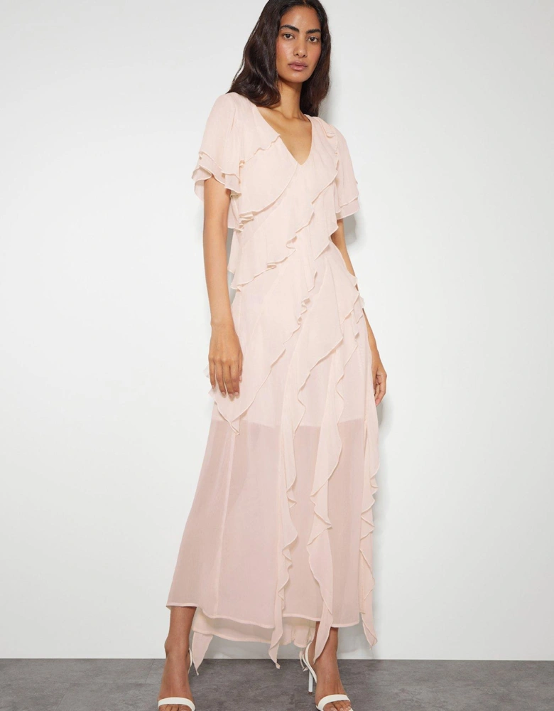 Renata Ruffle Maxi Dress - Pink