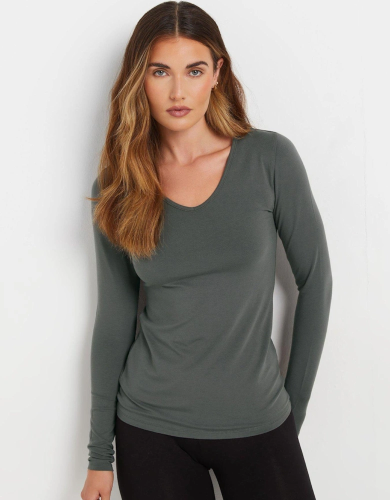 Tall Thermal Heat Long Sleeve Top - Grey