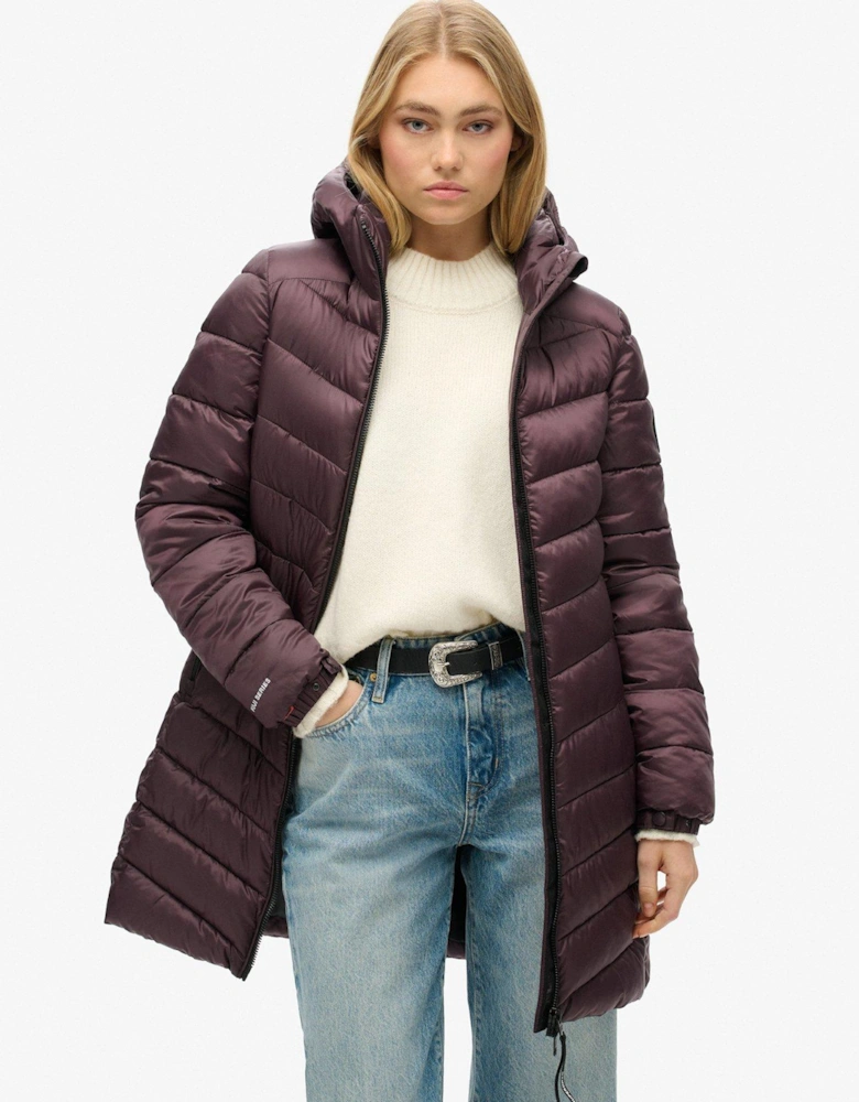 Fuji Midi Padded Coat - Purple