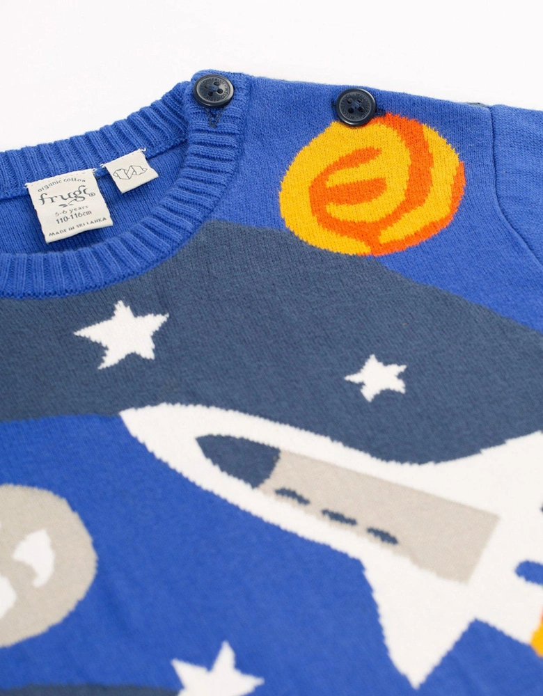 Boys Elwood Knitted Jumper - Blue