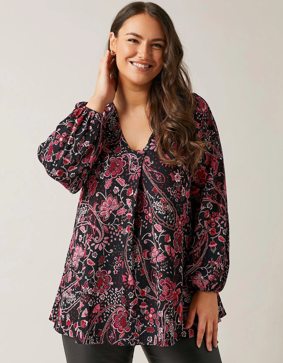 Floral Pintuck Blouse, 2 of 1