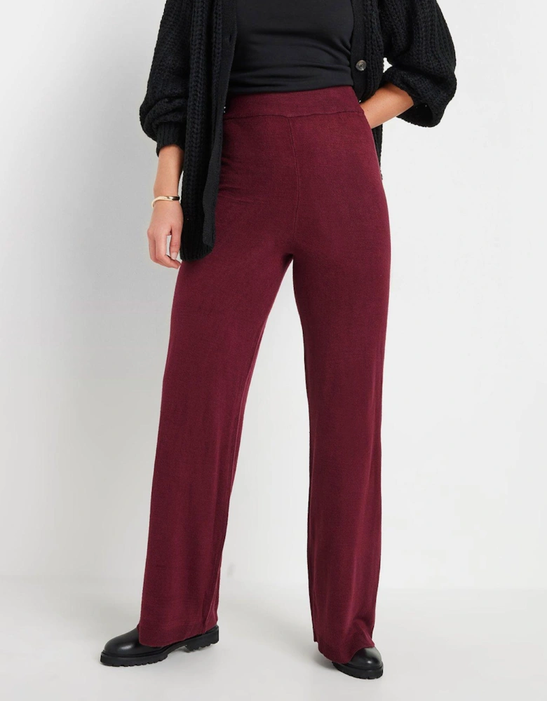 Tall Wide Leg Trousers - Red