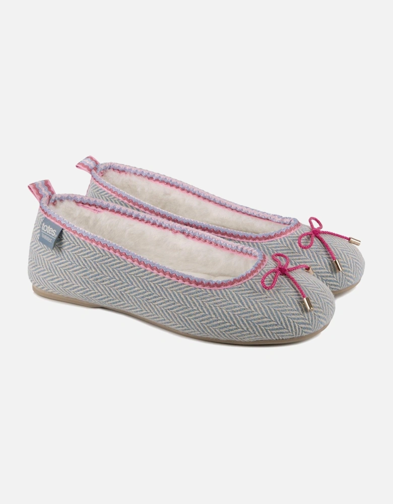 Isotoner Herringbone Ballet Slippers - Grey