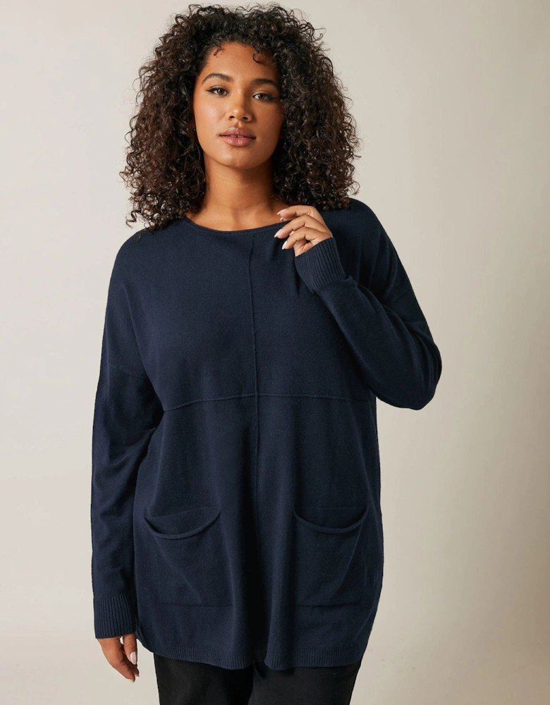 Seam Detail Jumper - Blue