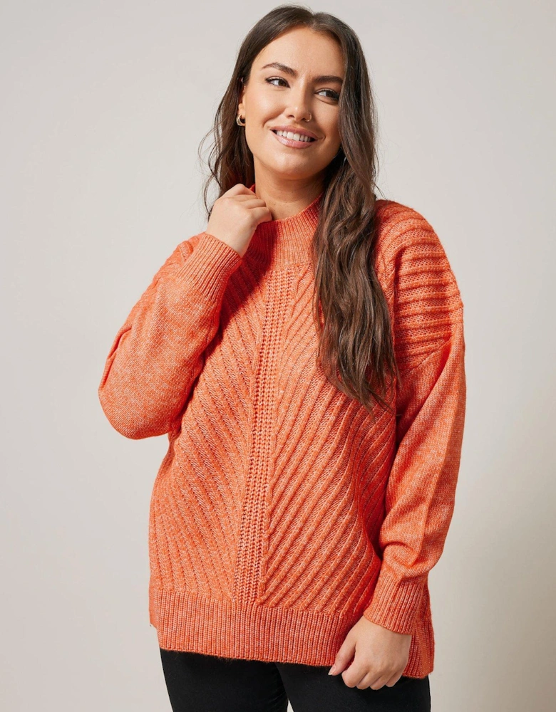 Roll Neck Jumper - Orange