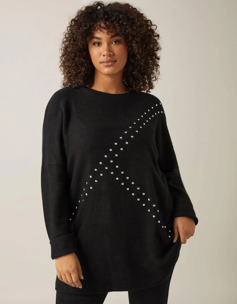 Stud Detail Jumper - Black