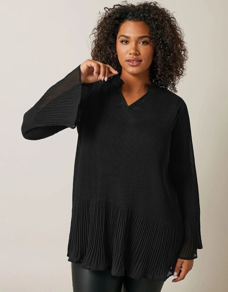 Pleat Blouse - Black