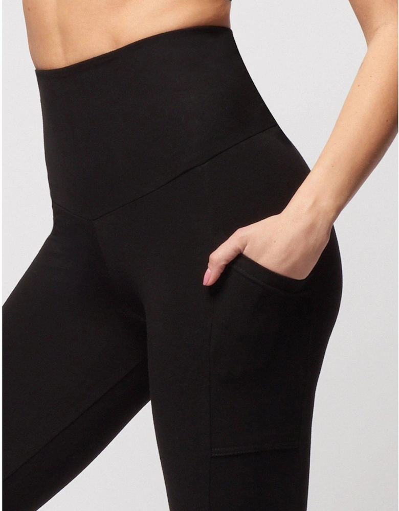 Tummy Control Extra Strong Compression Pocket Detail Legging - Black