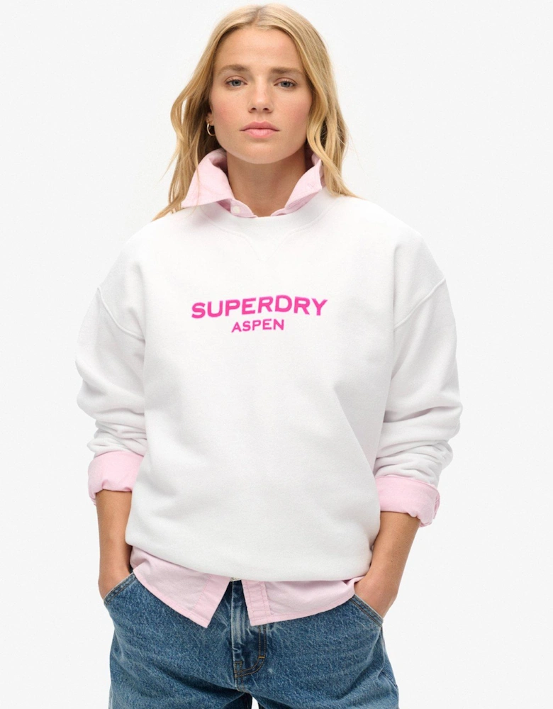 Sport Luxe Loose Sweatshirt - White