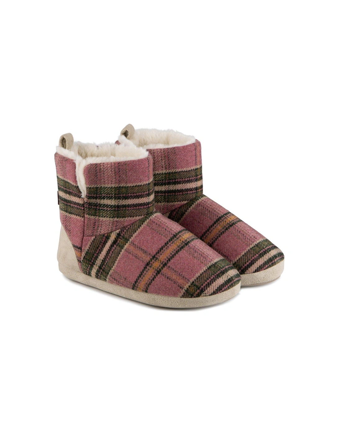 Tartan Check Boot Slippers - Pink, 2 of 1