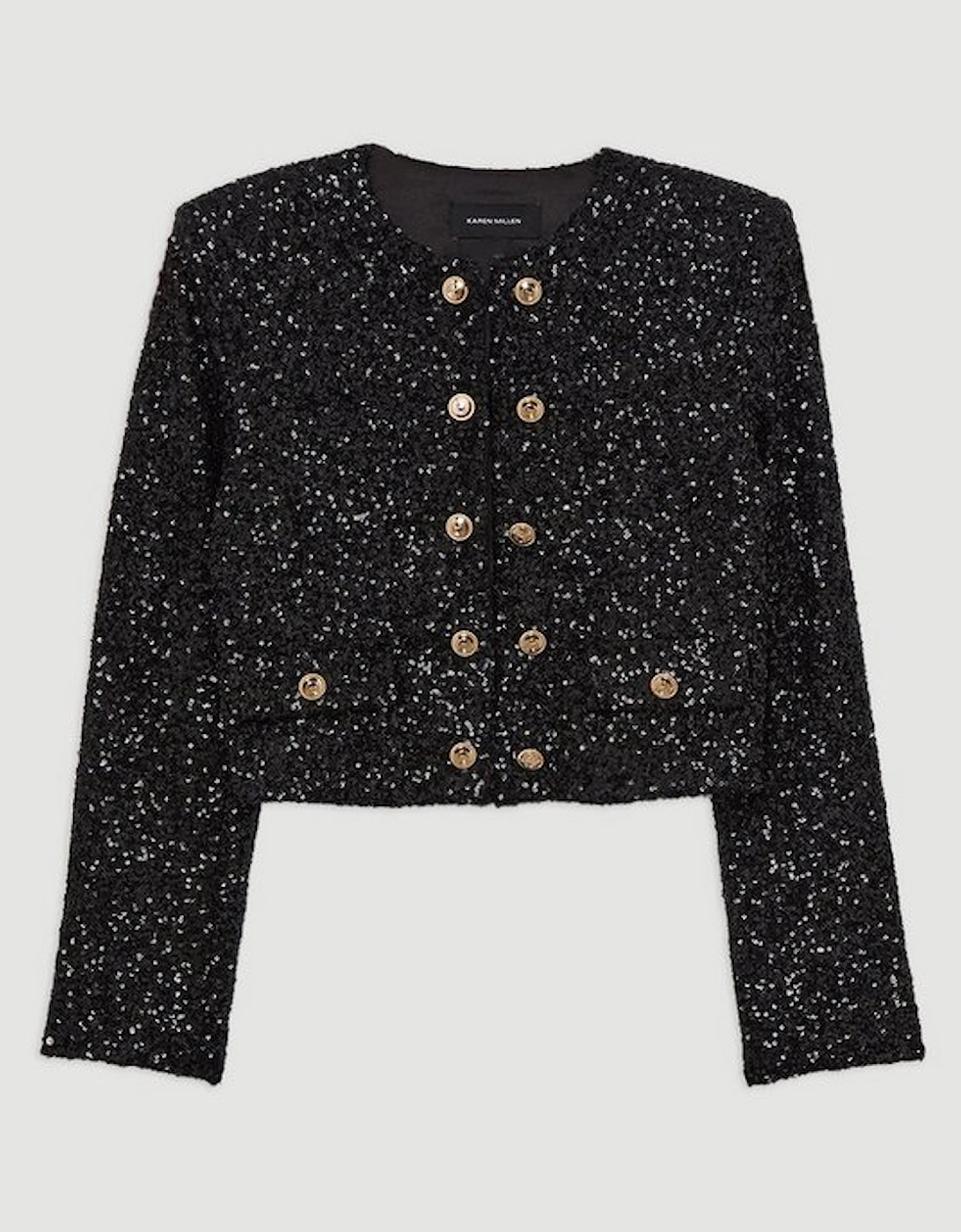 Tailored Sequin Cropped Blazer