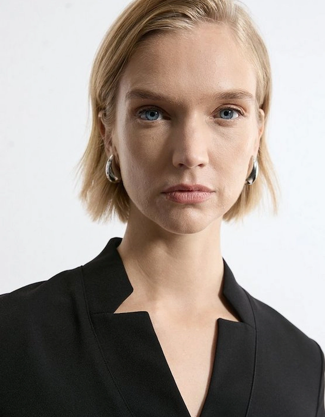 Tailored Crepe Military Pleat Notch Neck Wrap Mini Dress
