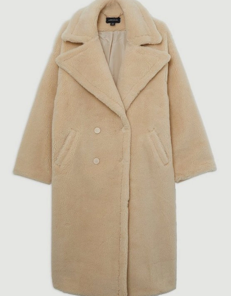 Faux Fur Teddy Longline Coat