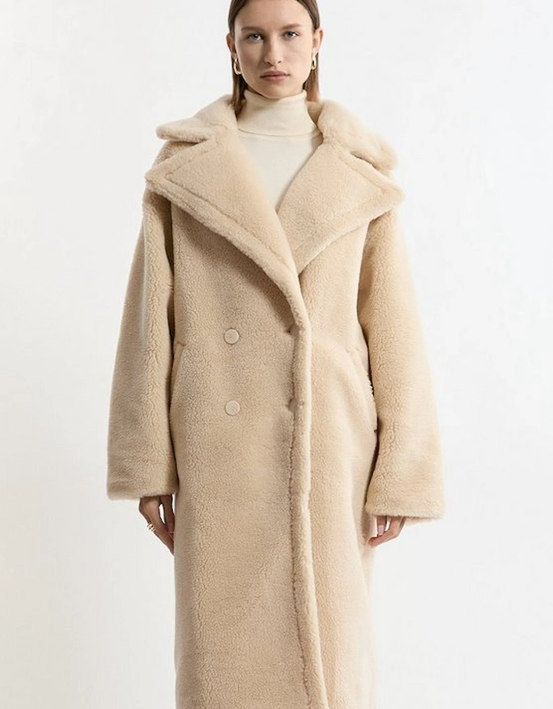 Faux Fur Teddy Longline Coat