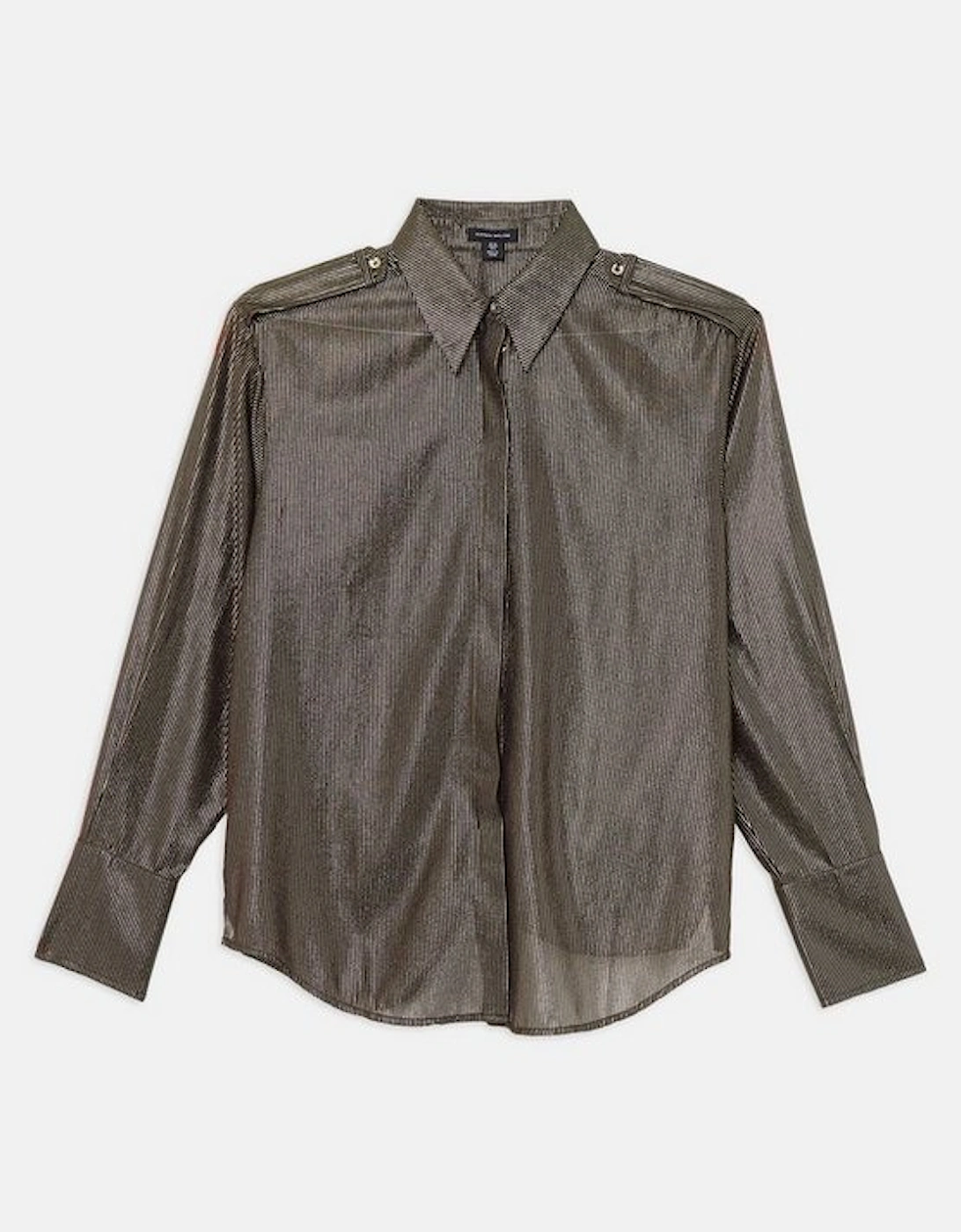 Metallic Woven Collared Shirt