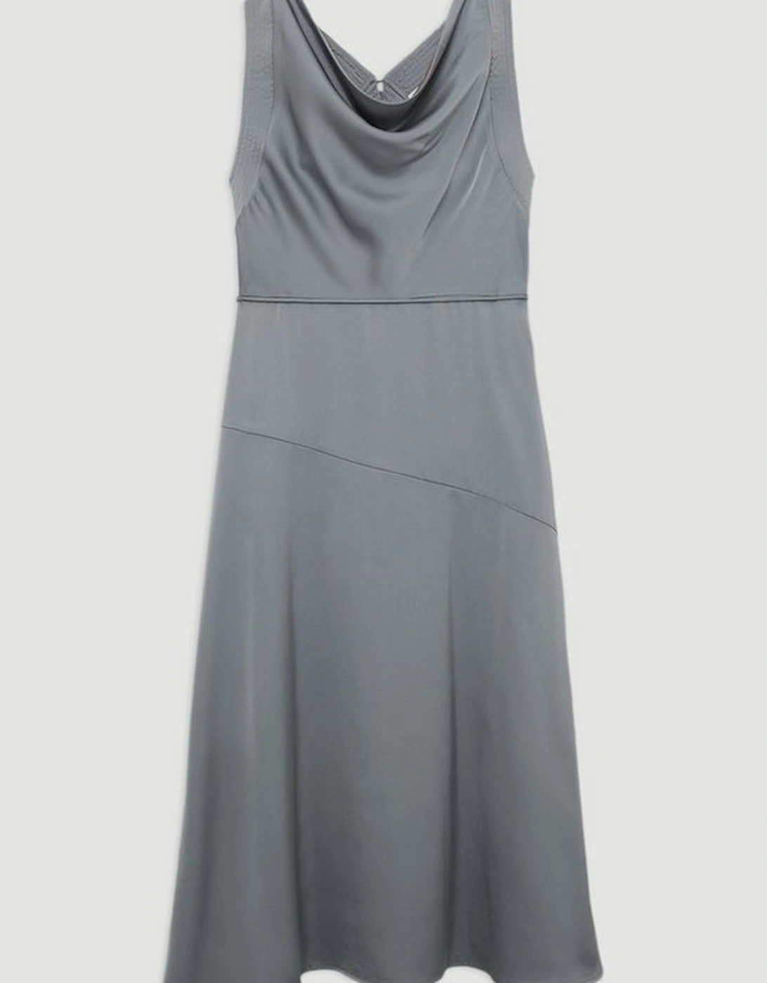 Satin Halter Neck Woven Midi Dress