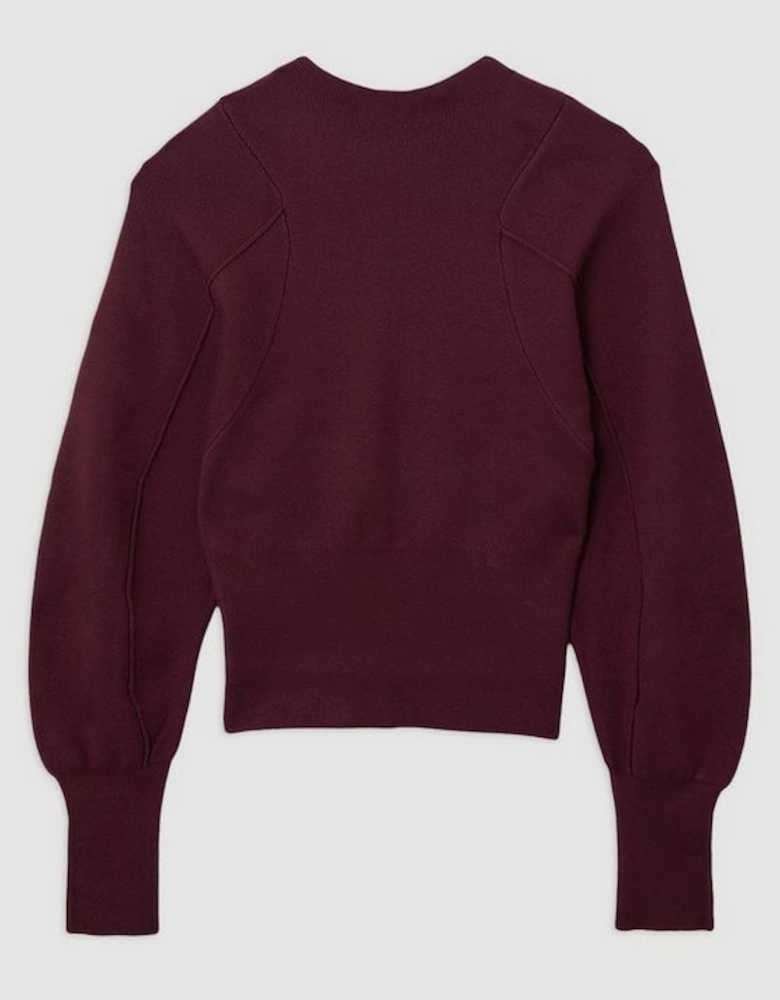 Wool Look Rounded Sleeve Knit Top