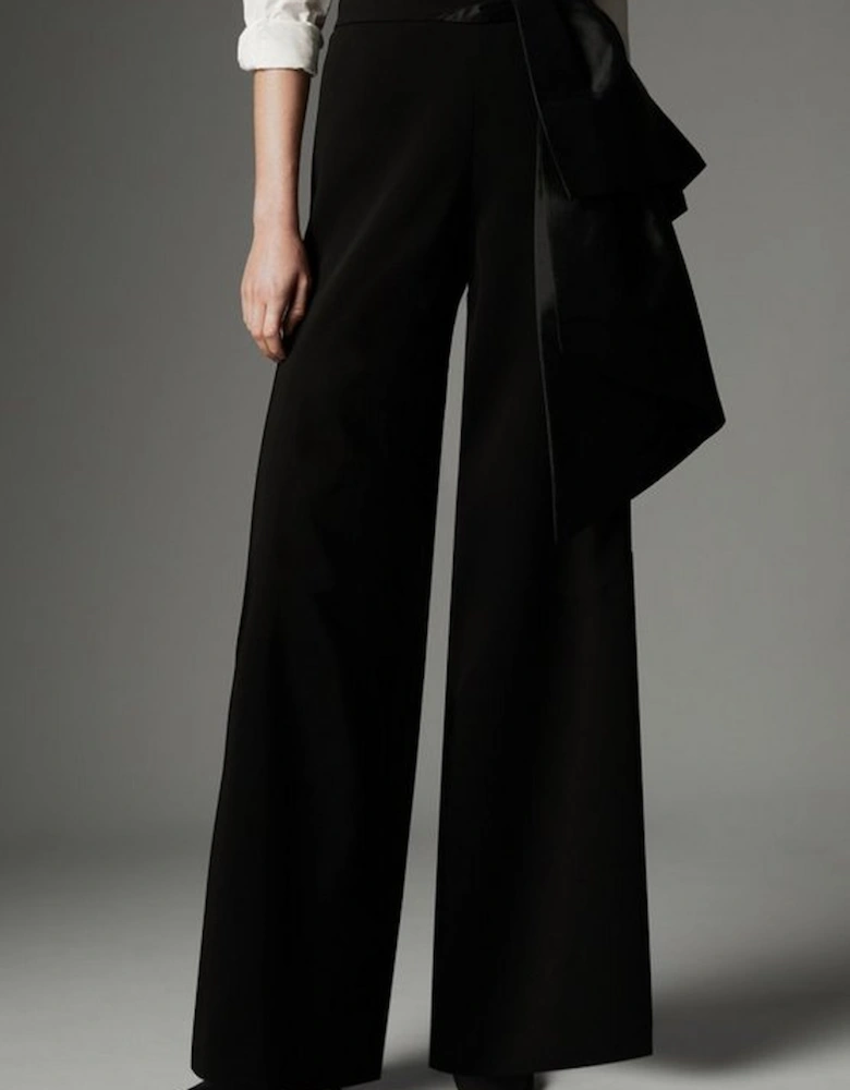 Archive Collection - Bow Detail Crepe Wide Leg Trouser