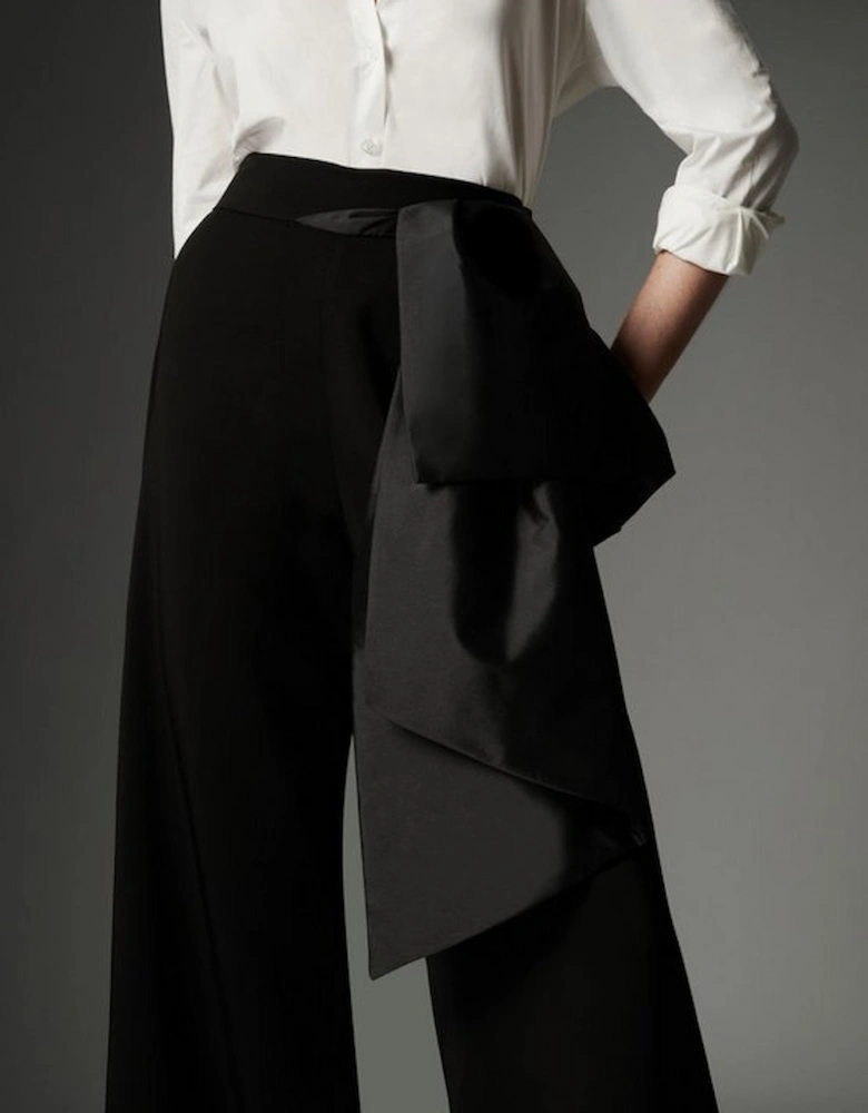 Archive Collection - Bow Detail Crepe Wide Leg Trouser