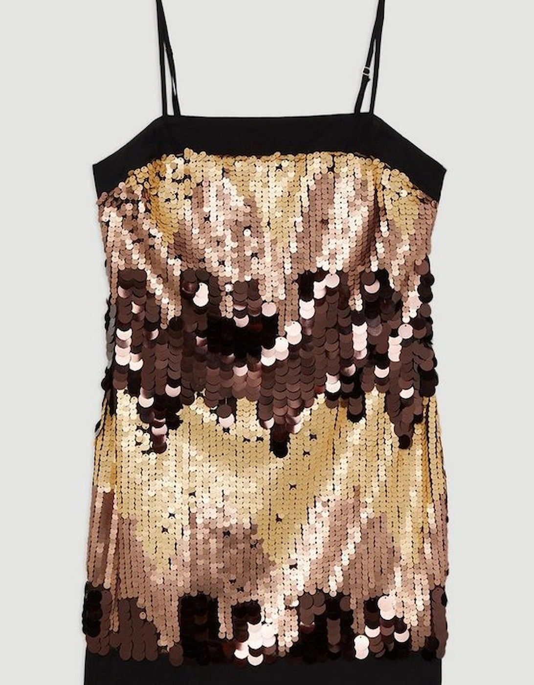 Sequin Georgette Panelled Woven Mini Dress