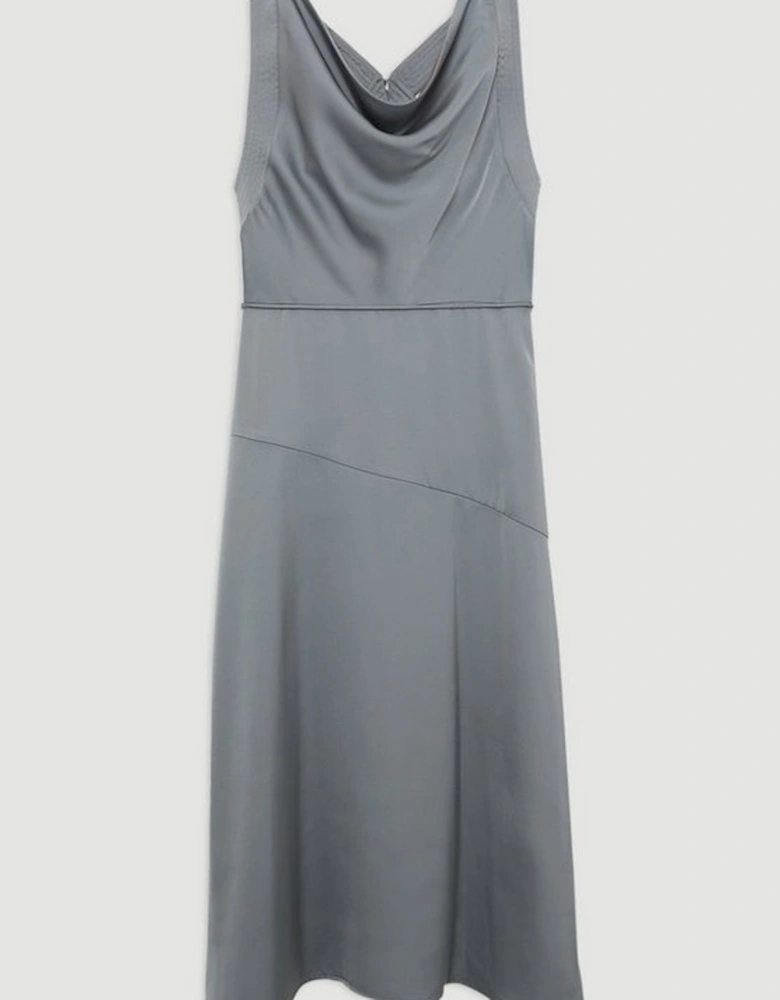 Tall Satin Halter Neck Woven Midi Dress