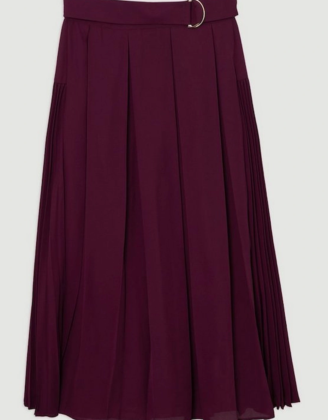 Georgette Pleated Woven Midi Skirt