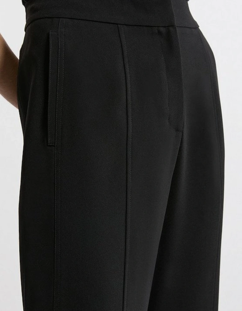 Petite Tailored Crepe Seam Detail Straight Leg Trousers