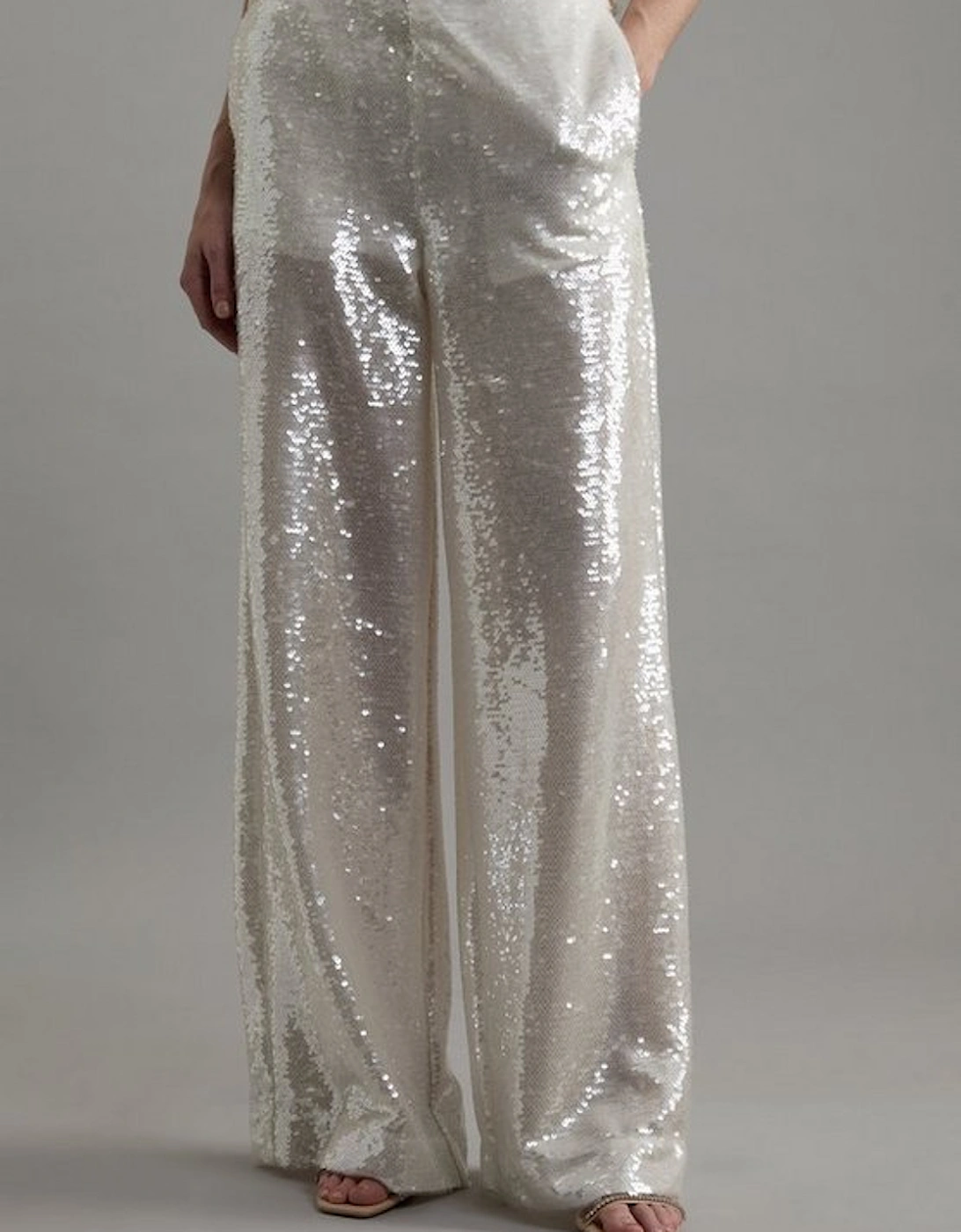 Tall Sequin Woven Wide Leg Trouser