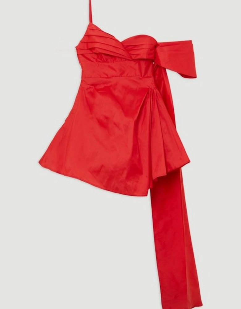 Archive Collection - Taffeta Draped Shoulder Mini Dress