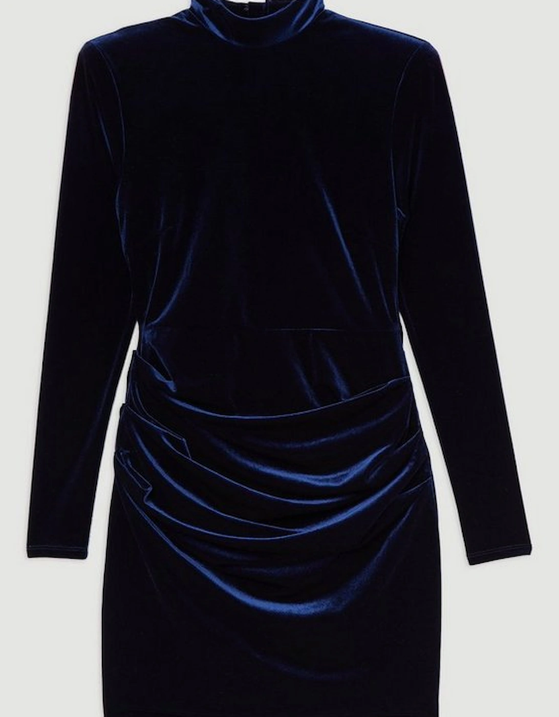 Petite Tailored Velvet High Neck Mini Dress