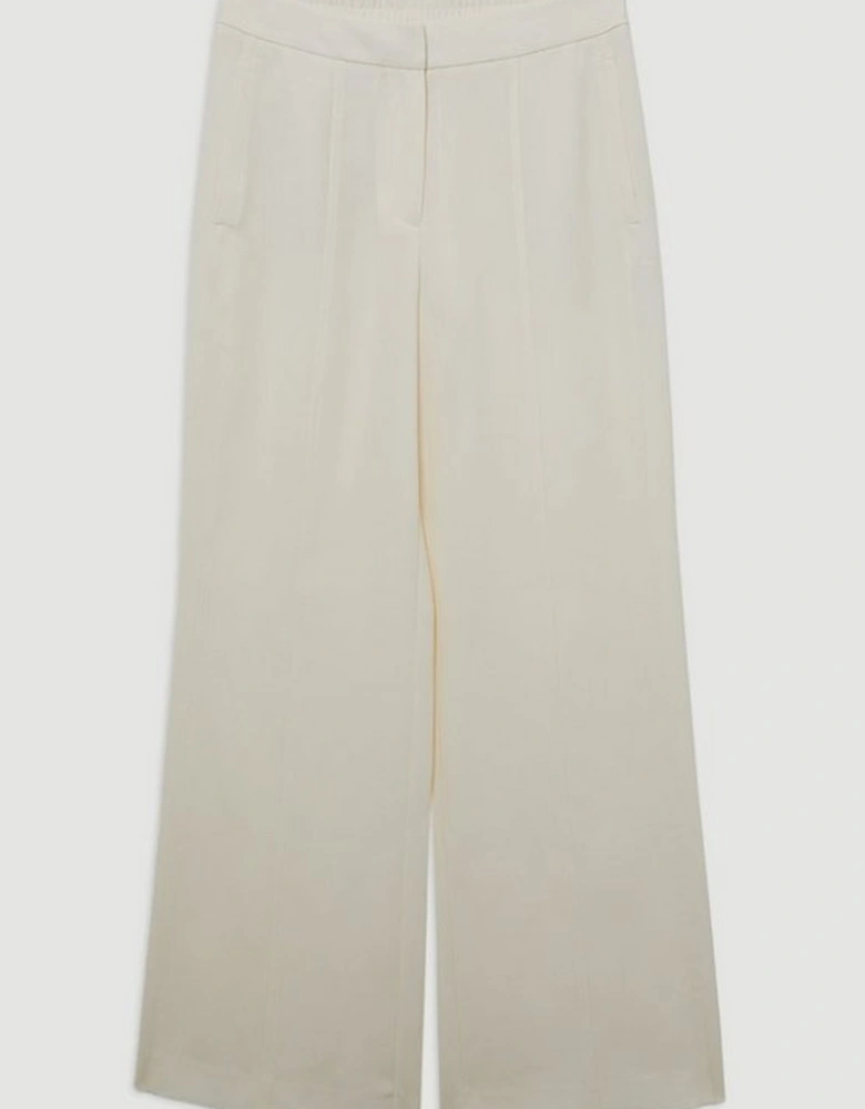 Tailored Crepe Seam Detail Straight Leg Trousers