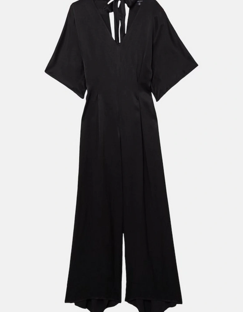 Tall Satin Angel Sleeve Woven Maxi Jumpsuit