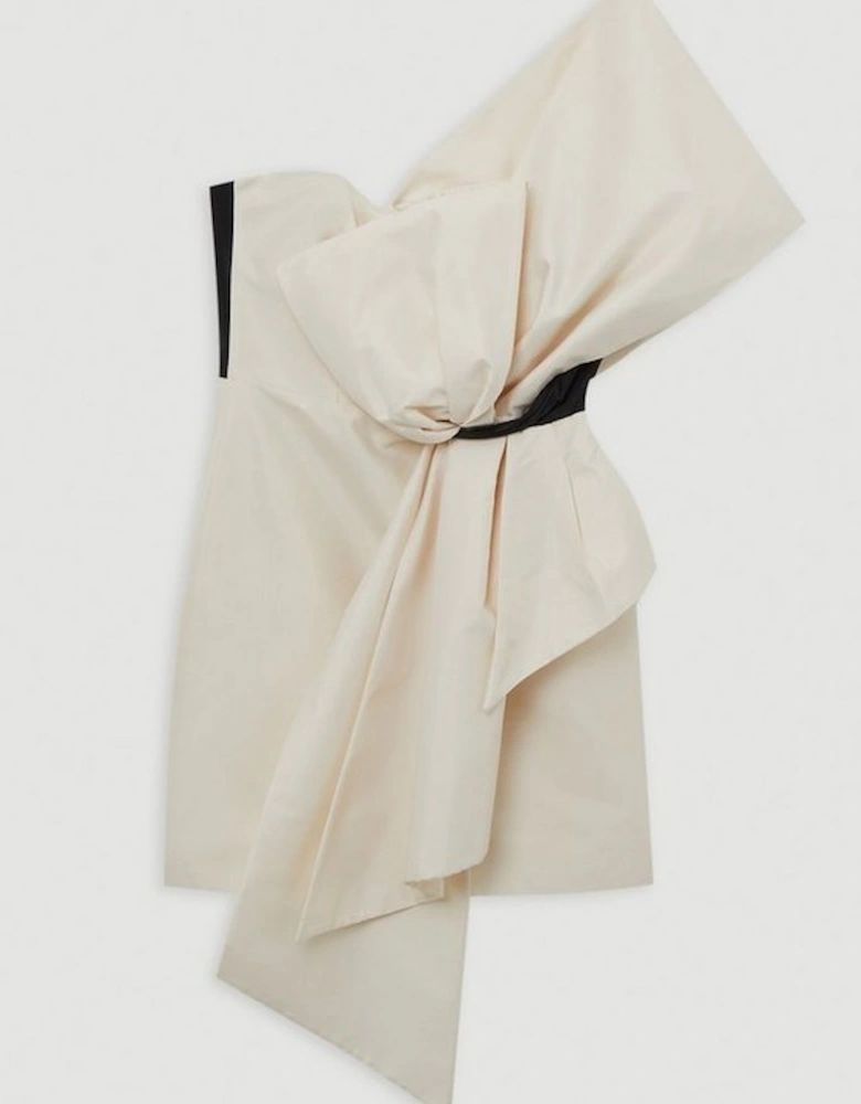 Archive Collection - Taffeta Bow Detail Woven Mini Dress