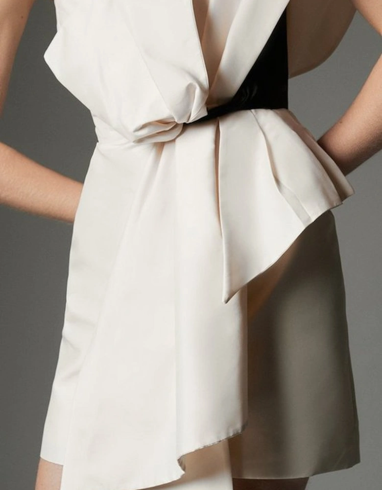 Archive Collection - Taffeta Bow Detail Woven Mini Dress