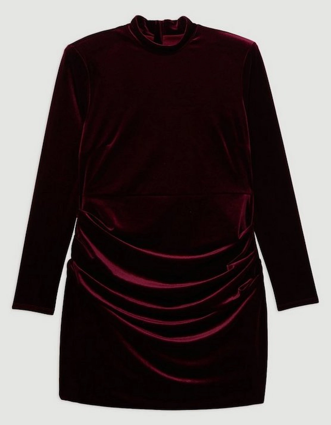 Plus Size Tailored Velvet High Neck Mini Dress