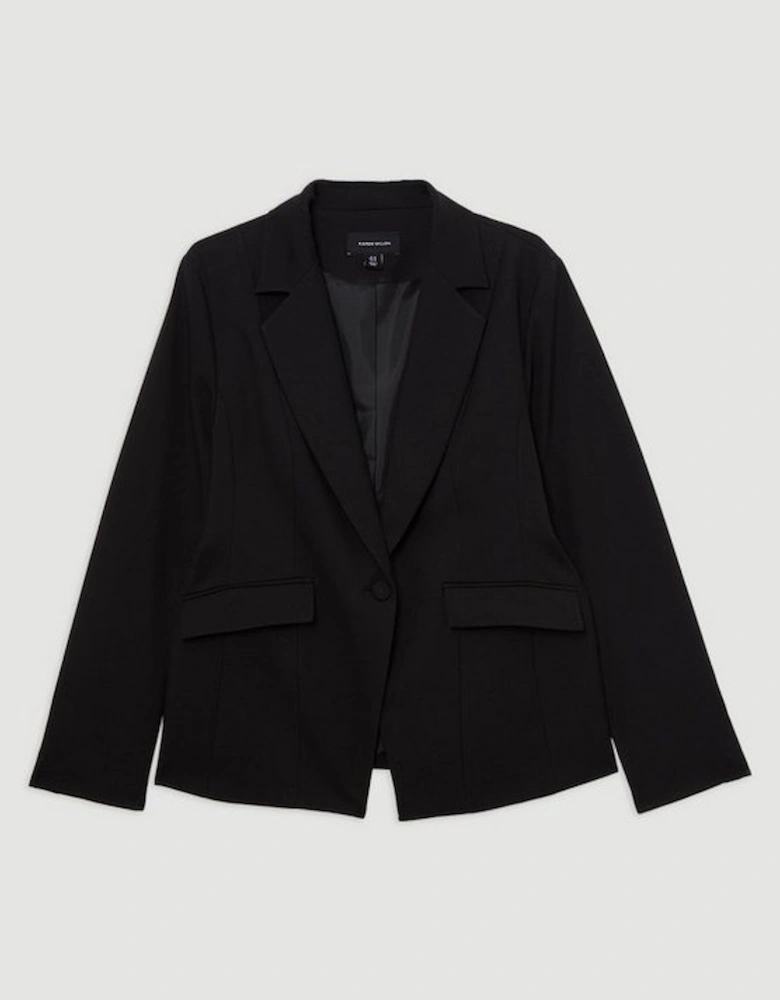 Plus Size Tailored Twill Single Breasted Jacket