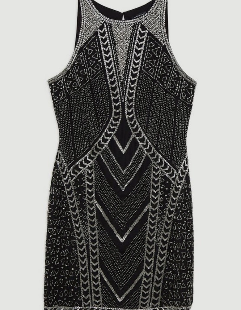 Premium Embellished Sleeveless Cut Out Mini Dress