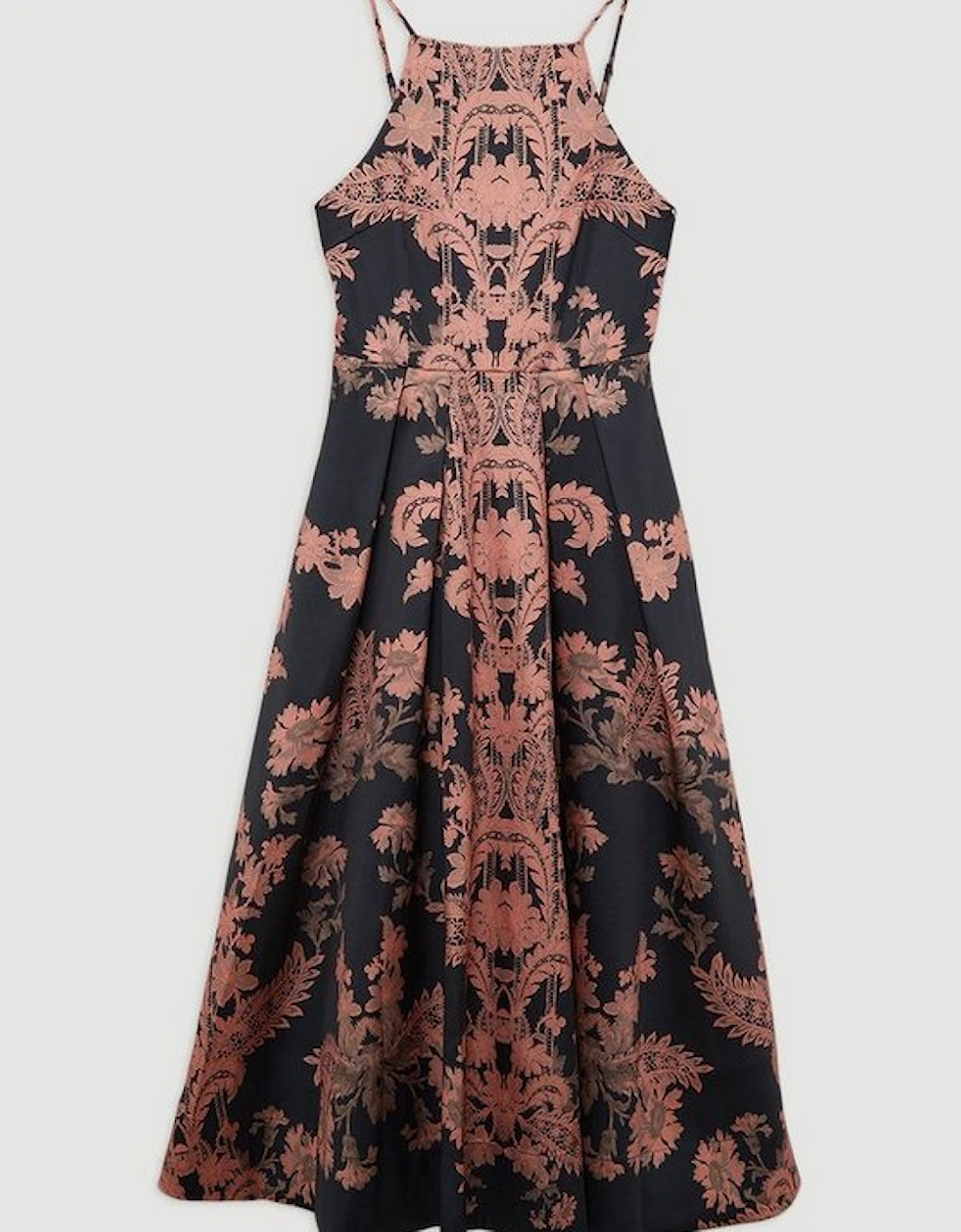 Jacquard Woven Floral Maxi Dress