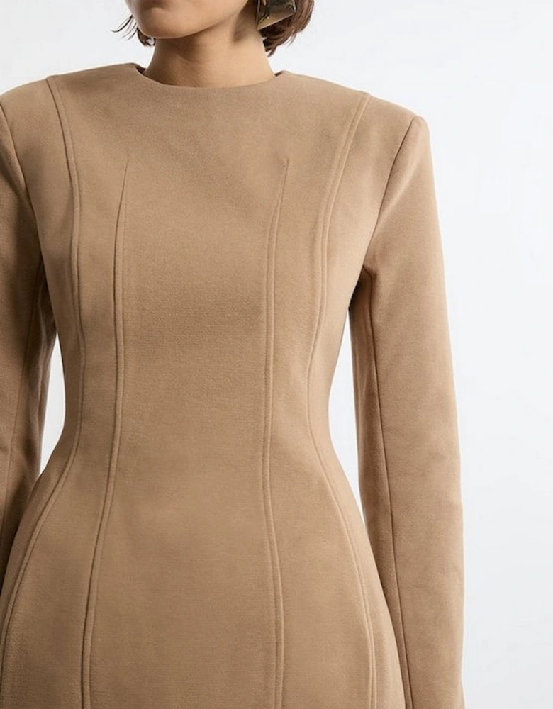 Brushed Tailored Jersey Mini Scuba Dress