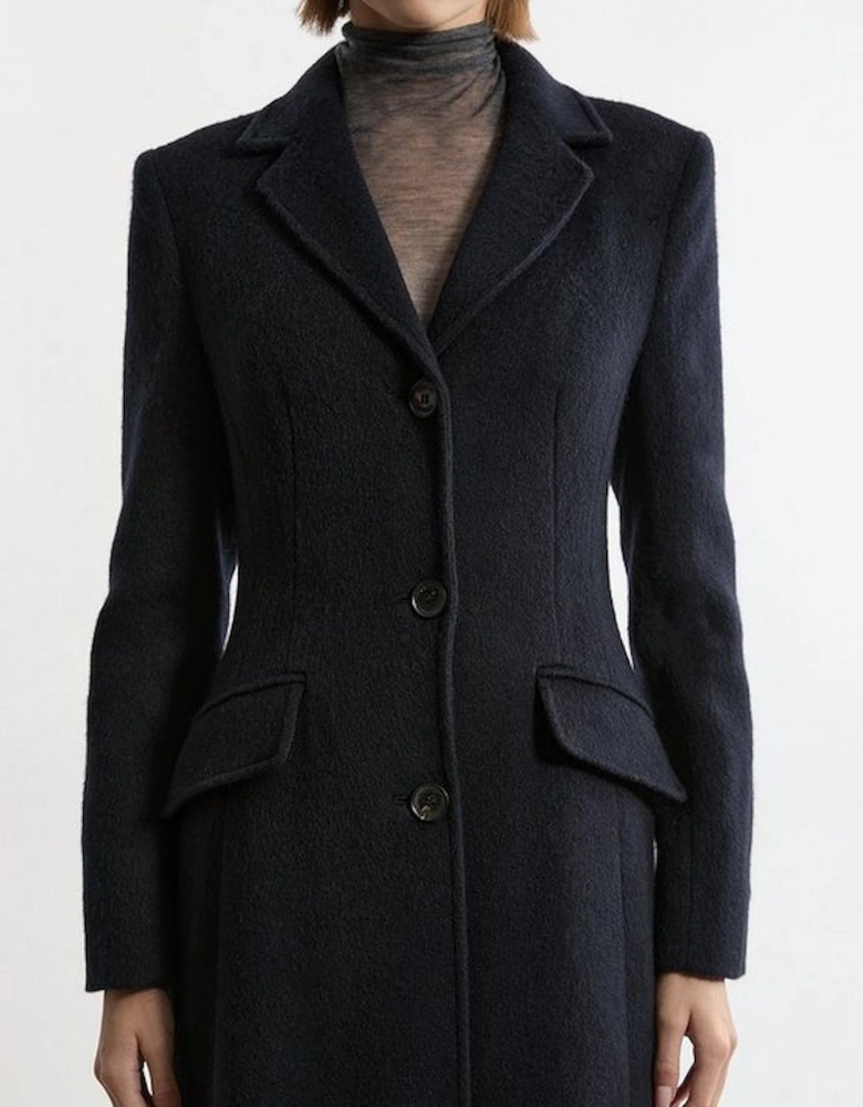 Premium Italian Manteco Wool Full Skirted Tailored Midaxi Coat