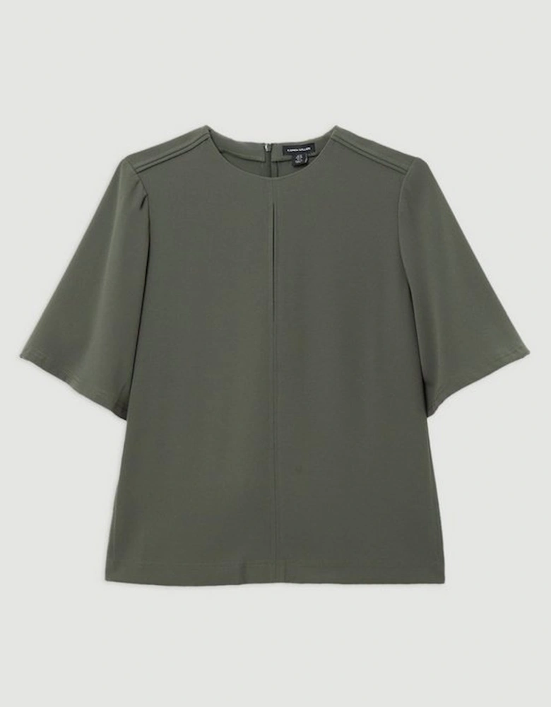 Tailored Crepe Essential Short Sleeve Top