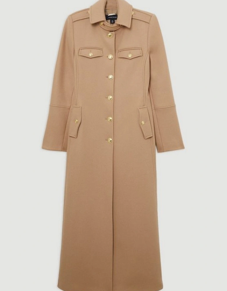 Premium Italian Manteco Wool Military Tailored Maxi Coat