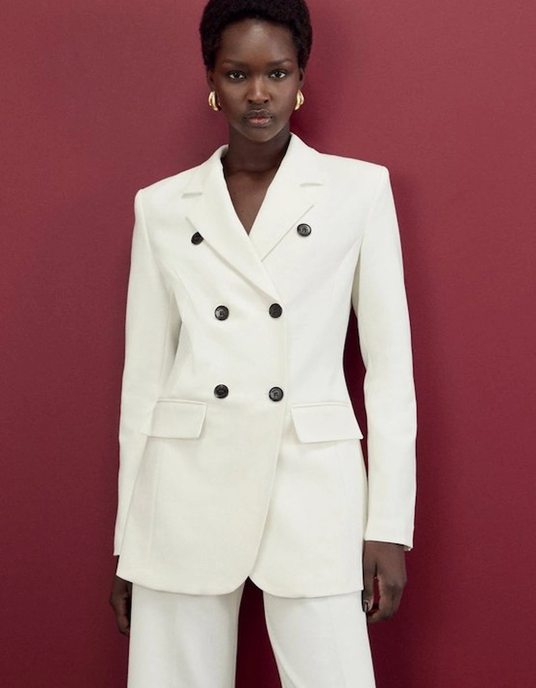 Compact Stretch Tailored Double Breasted Blazer, 5 of 4