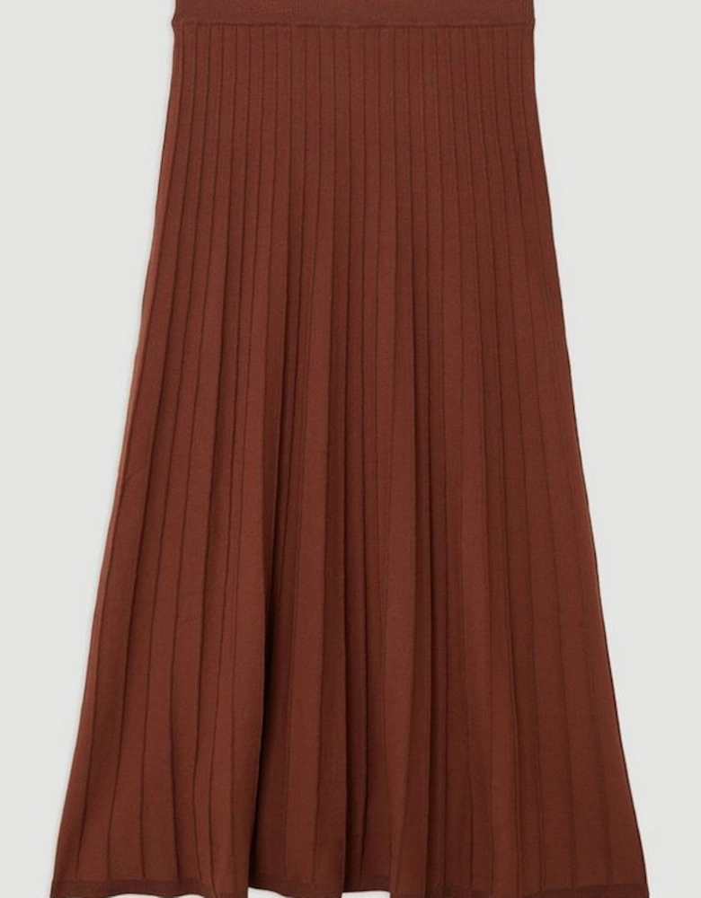 High Waisted Textured Knit Full Maxi Skirt