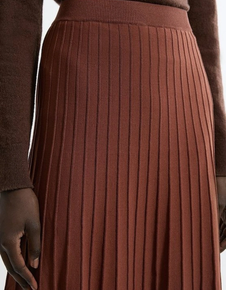 High Waisted Textured Knit Full Maxi Skirt