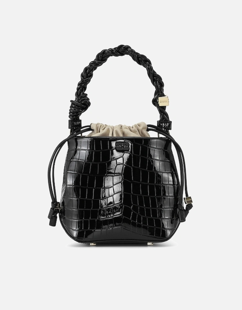 Bou Leather-Blend Croc-Effect Bucket Bag